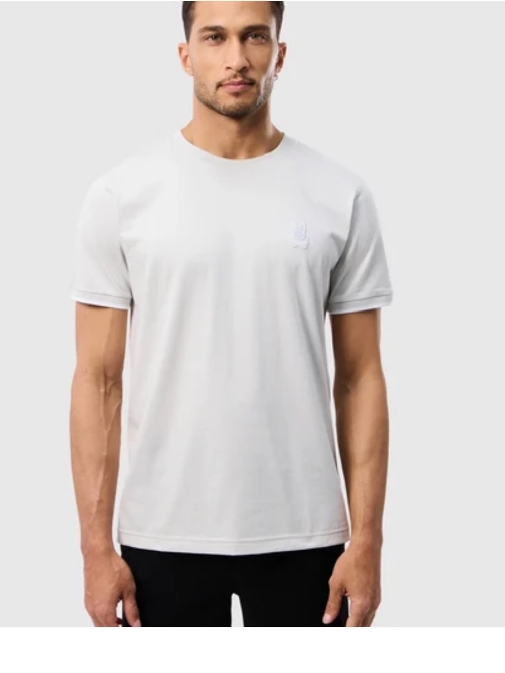 PSYCHO BUNNY MENS HOUSTON FASHION TEE in Pearl(LIGHT GREY) sz 6= Large